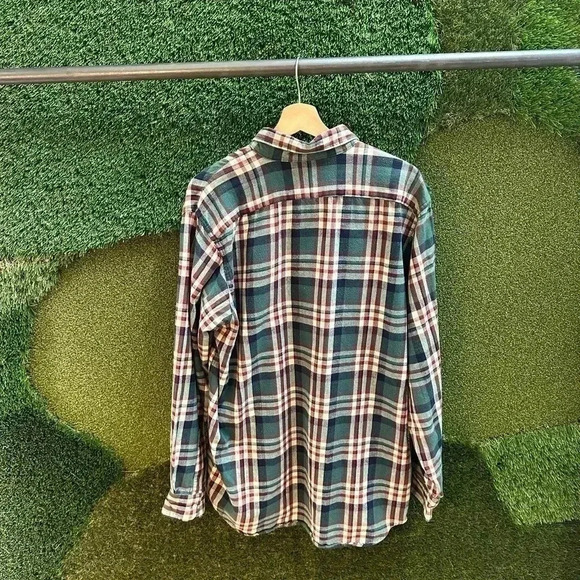 Vintage L.L Bean USA Made Plaid Flannel Large - Picture 2 of 4